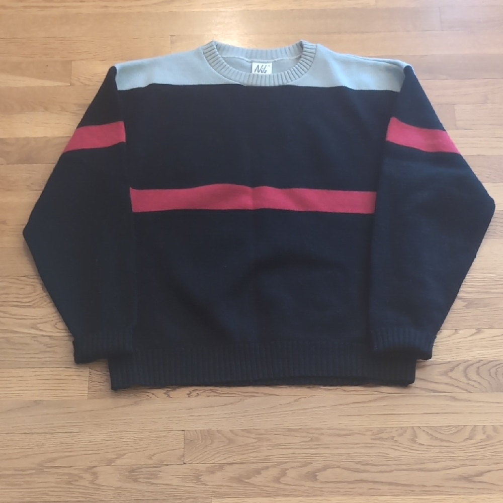 NILS Men's Crewneck Sweater in Navy and Red